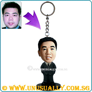 Customized 3D Mini Male Figurine In Dark Grey Suit (8-9CM Tall)